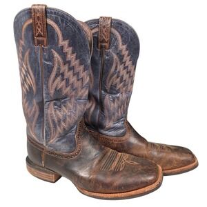 Ariat Mens Tycoon 10014053 Cowboy Boots 12D Brown Blue Leather Square Toe
